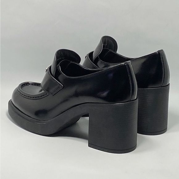 Prada Chocolate Flow Block-Heel Loafers size 41 - Picture 6 of 13